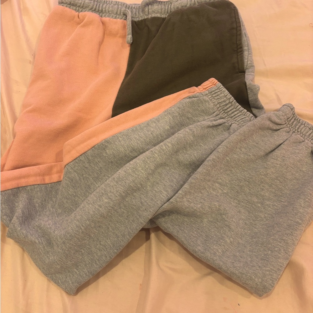 Treasure & Bond pink and green comfy wear around the house sweats
